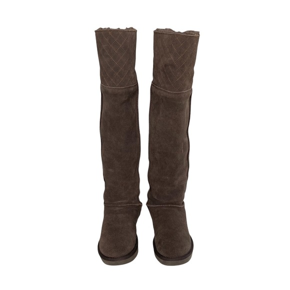 Yhche Brown Suede and Sheepskin Tall Boots Sz 38-Sz 7 - Picture 2 of 11
